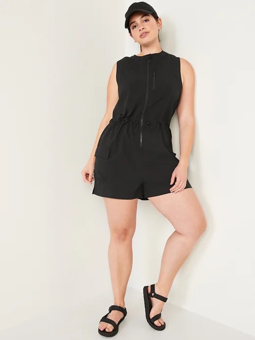 Old Navy Black Stretchtech Zip Romper
